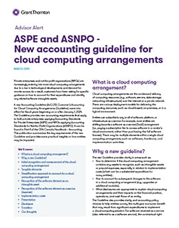 ASPE and ASNPO - New accounting guideline for cloud computing arrangements